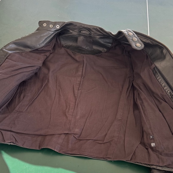 Karl largerfeld Men's Black Leather Jacket M - Picture 5 of 9